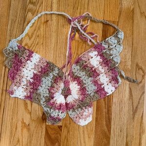 HANDMADE butterfly shaped crochet top!